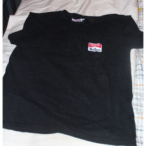 Vintage Marlboro Unlimited Train Pocket T Shirt ONE SIZE Double Sided 90s Black
